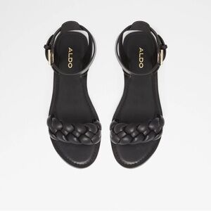 Black Braided Strap Sandals